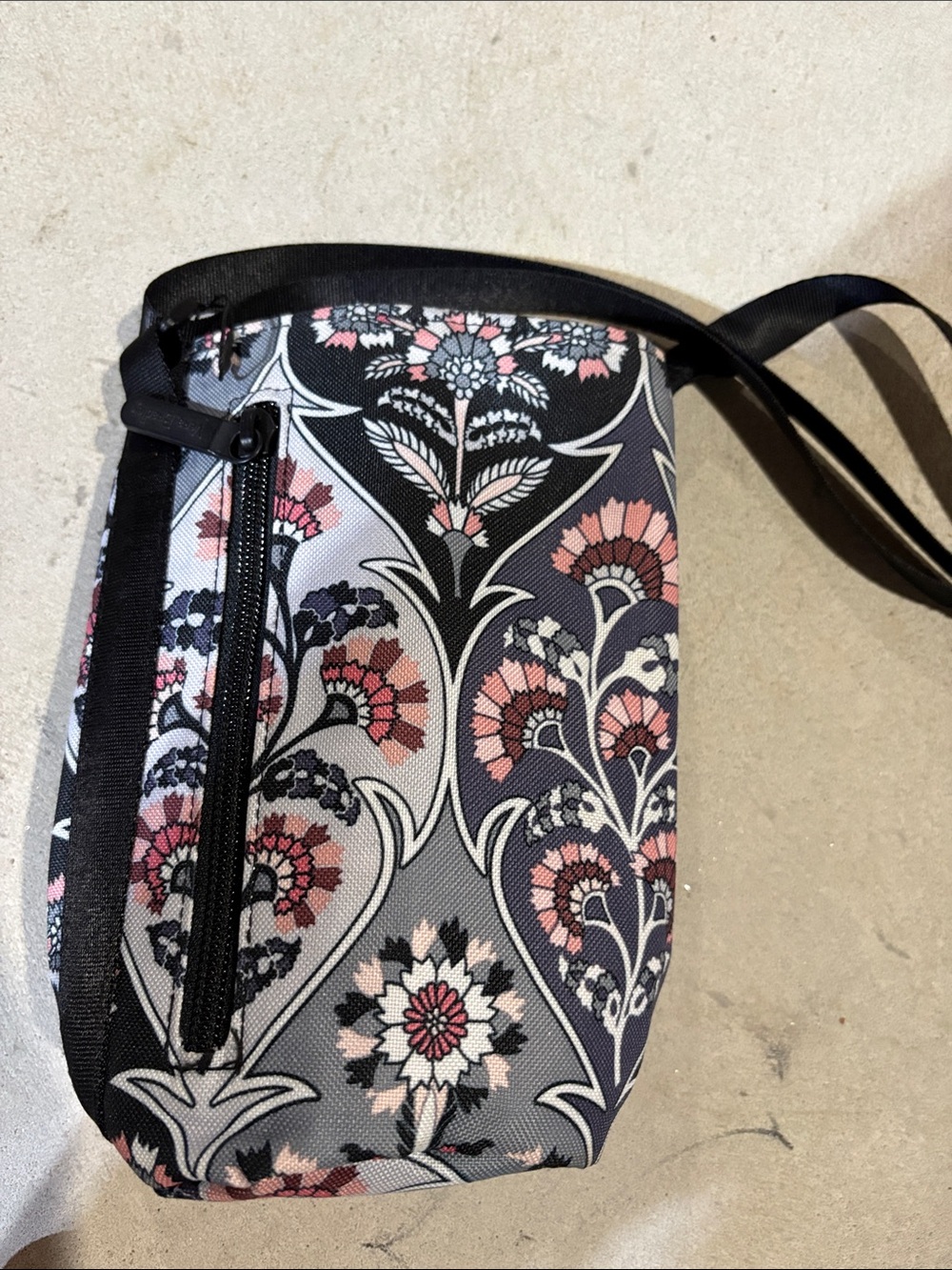 Vera Bradley Floral Crossbody in Pink, Black & Gray